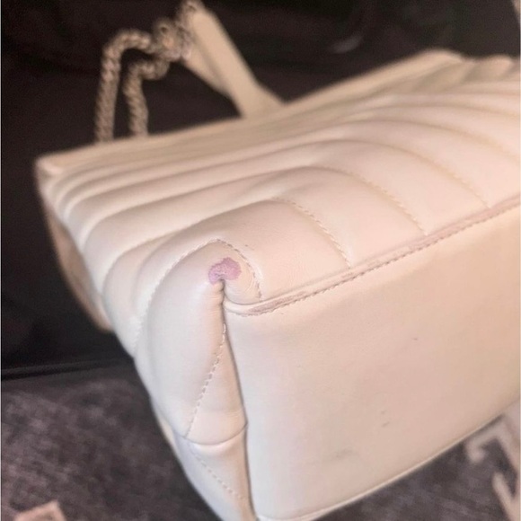 YSL LouLou Medium Shoulder Bag - cream with silver hardware - Picture 5 of 8